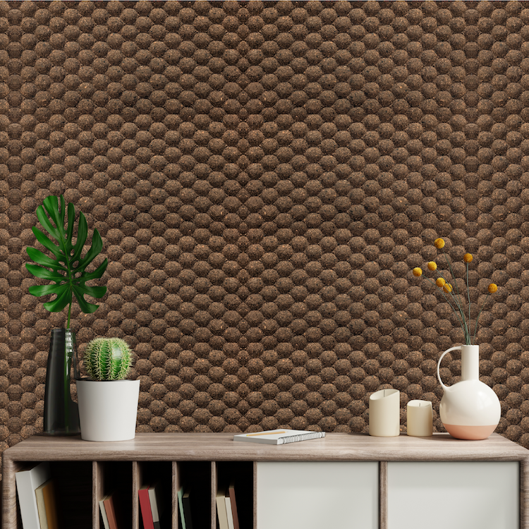 Golf - Cork Wall Panels in Natural Black Color