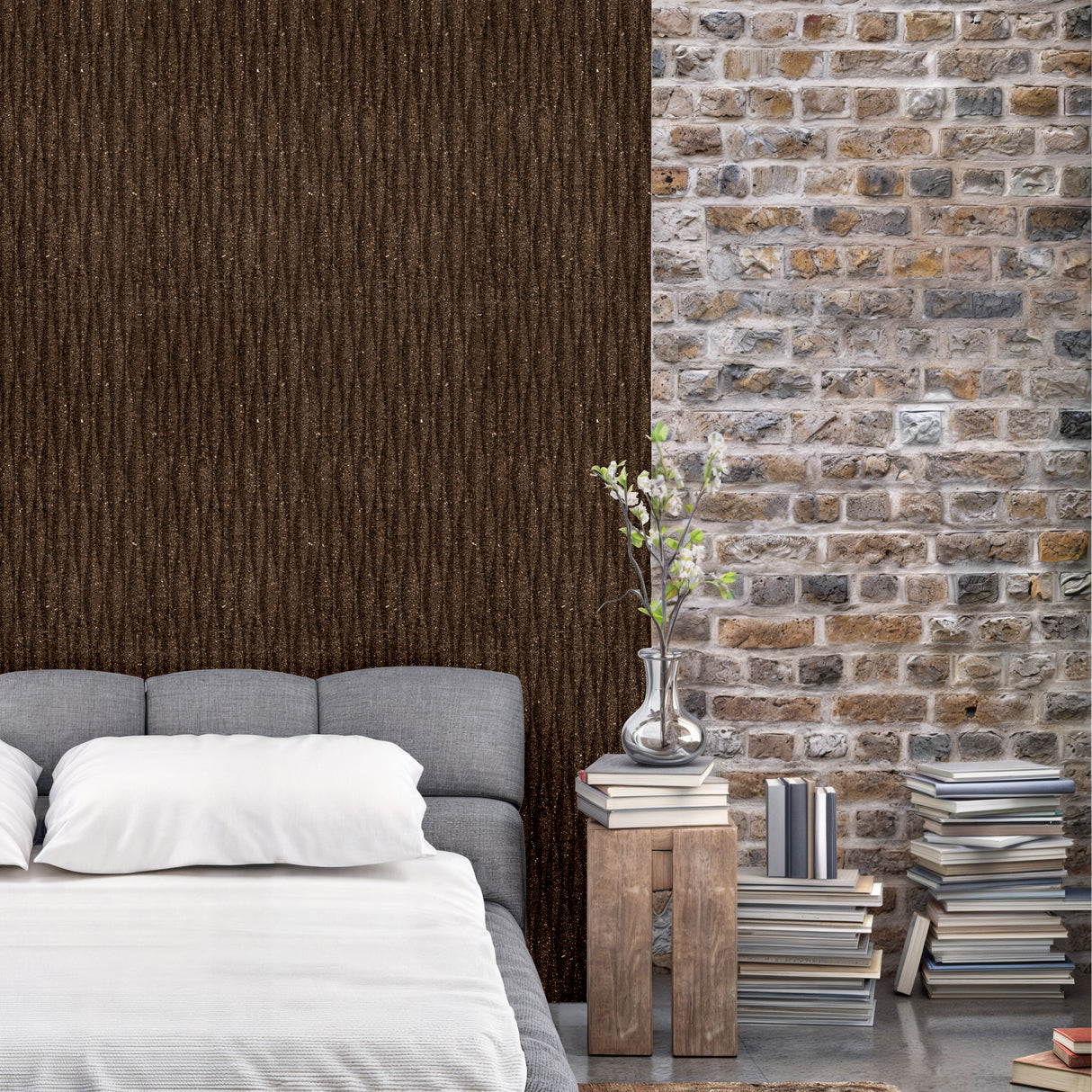 Meadows - 3D Cork Tiles in Natural Black Color