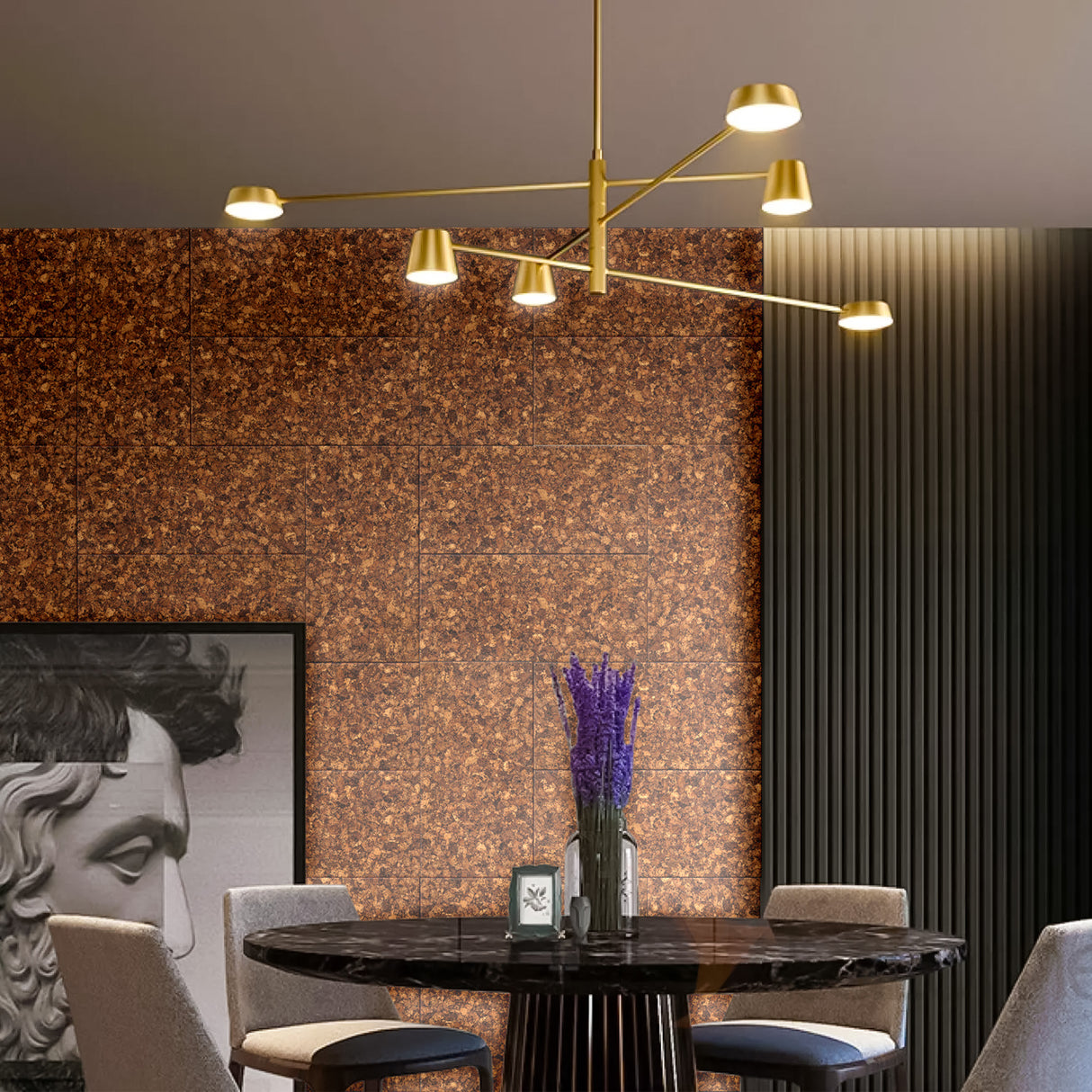 Rustic Walnut - Dark Cork Wall Panels