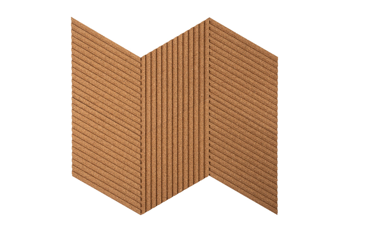 Stripe Rhombus Cork Tiles - 6 Tiles Box