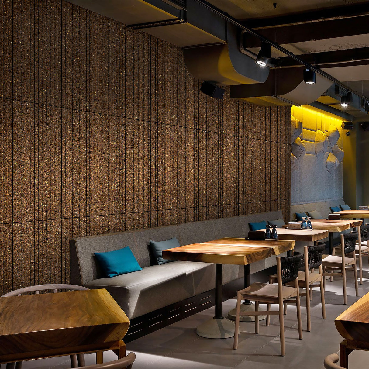 Stripes - Cork Panels in Natural Black Color