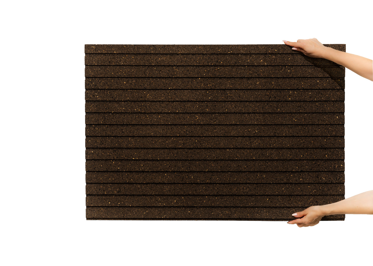 Stripes - Cork Panels in Natural Black Color