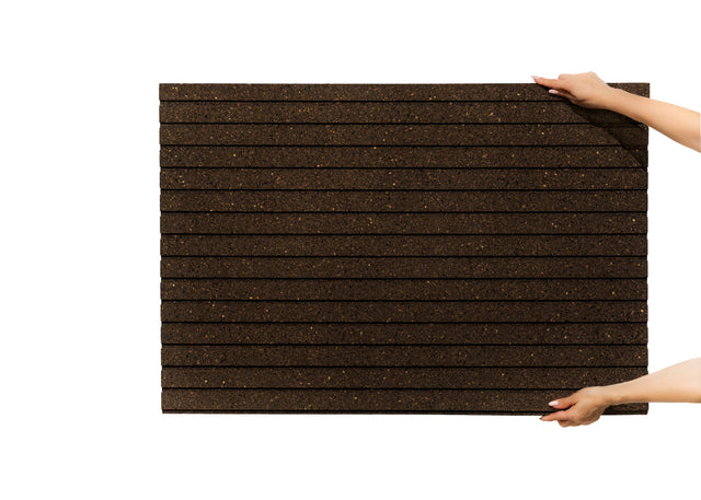 Stripes - Cork Panels in Natural Black Color