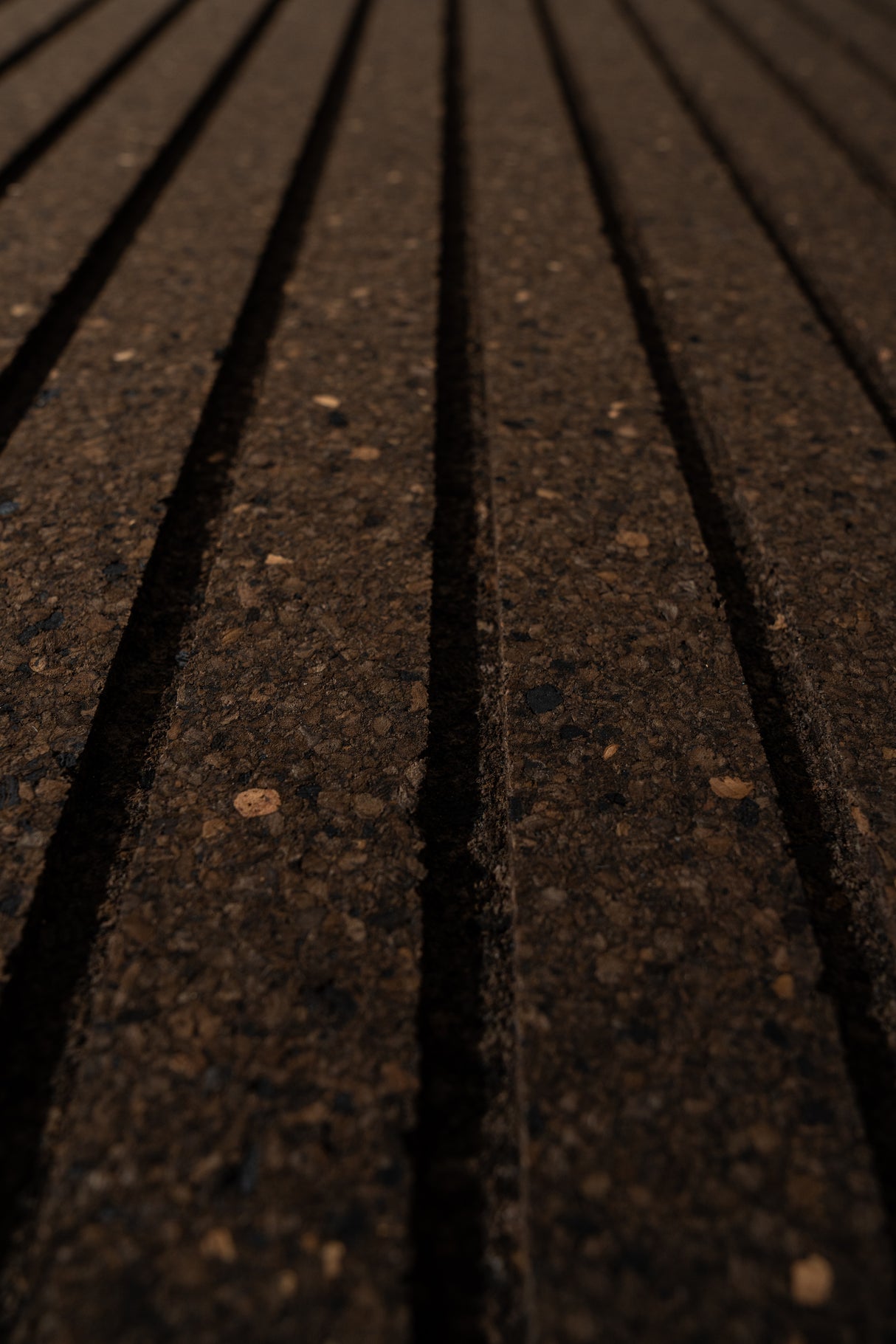 Stripes - Cork Panels in Natural Black Color