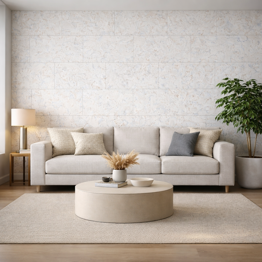 Cashmere White - White Cork Wall Panels, Perfect for Cork Wall Ceiling