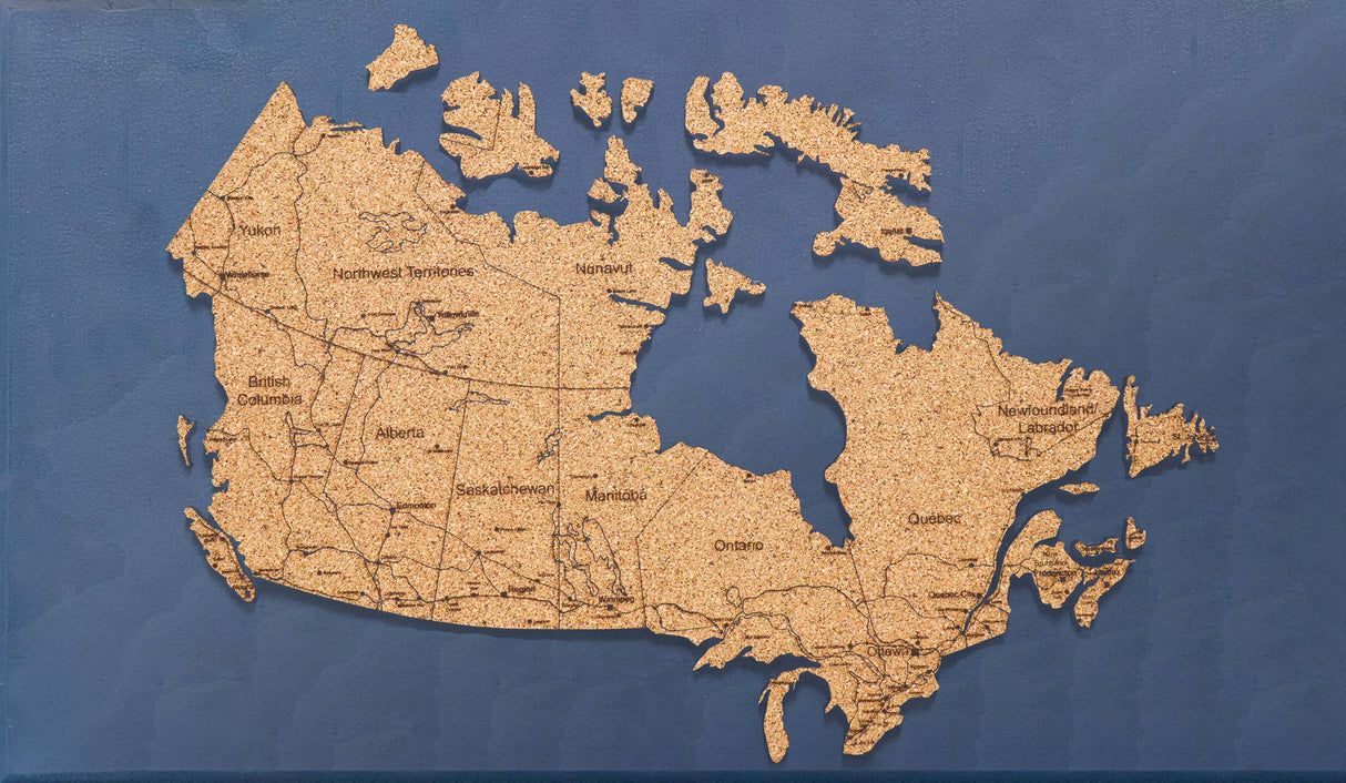 Canada 3D Cork Travel Map | 44" x 24"-1