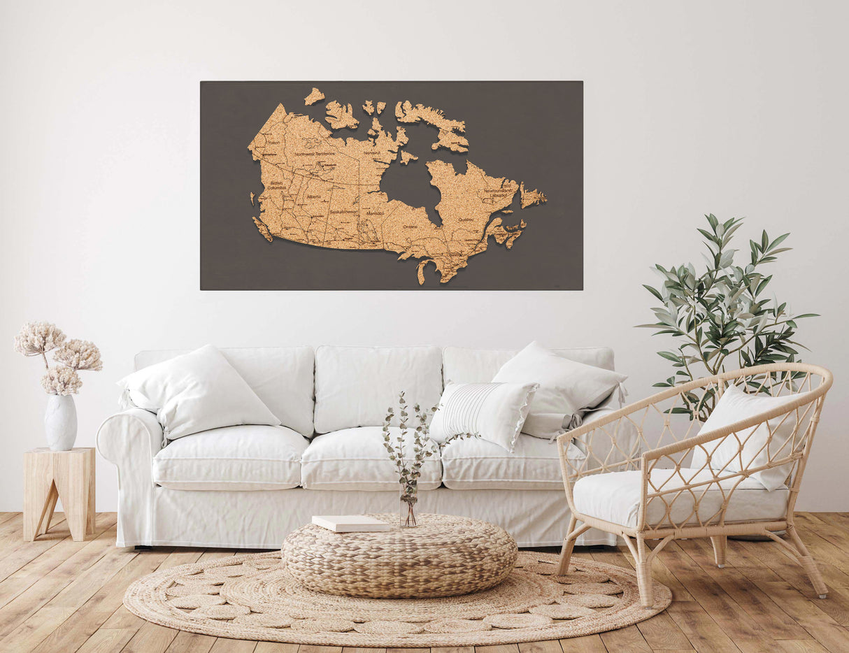 Canada 3D Cork Travel Map | 44" x 24"-2