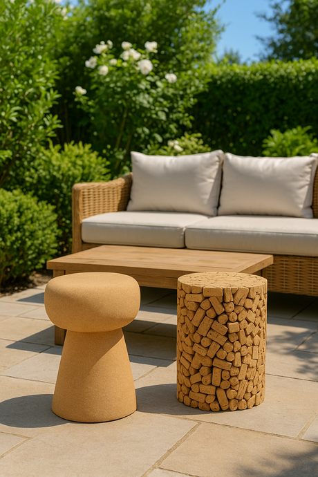 Cork Stool Duo by OakViva: Sustainable Portuguese Cork Stools