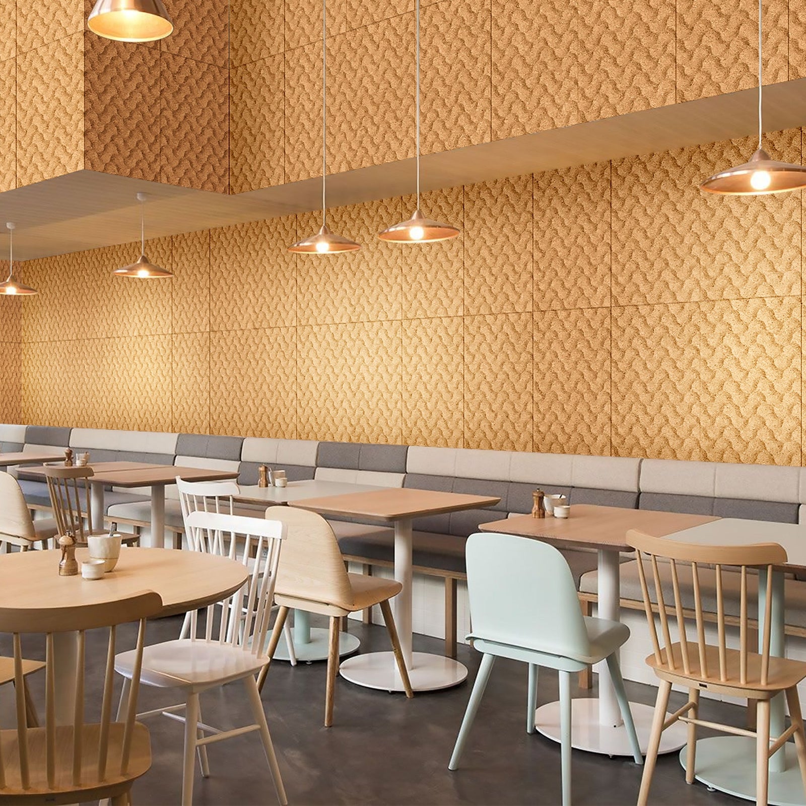 Dreamy Clouds Cork Panels: Natural Wall Texture and Sound