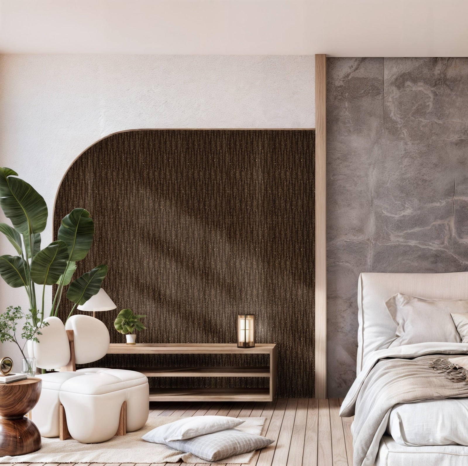 Meadows 3D Cork Tiles: Natural Black Calm for Interiors