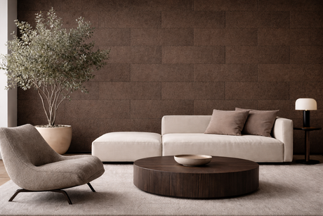 Vista Black Cork Panels: Natural Black Acoustic Wall Tiles