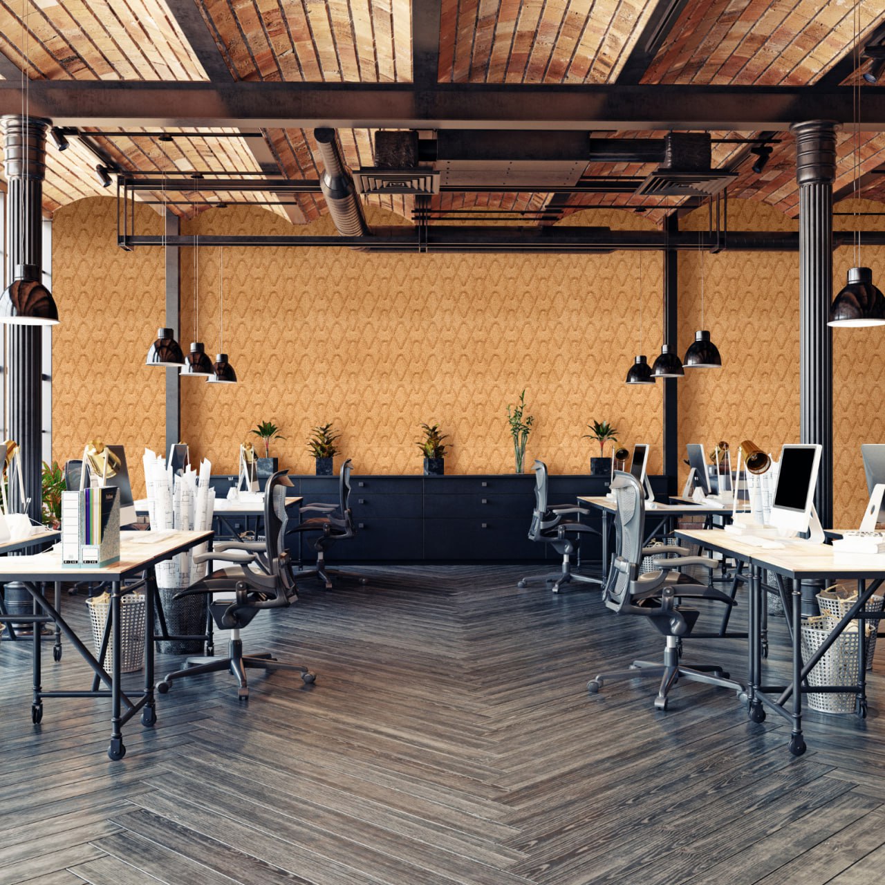 Rumba 3D Cork Wall Tiles in Natural Color