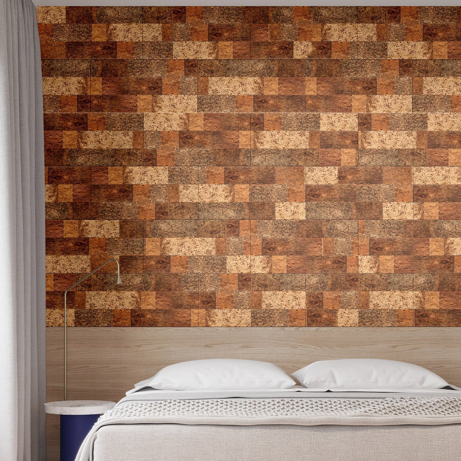 Rustic Wide Cork Wall Panels by OakViva: Luxury & Sound
