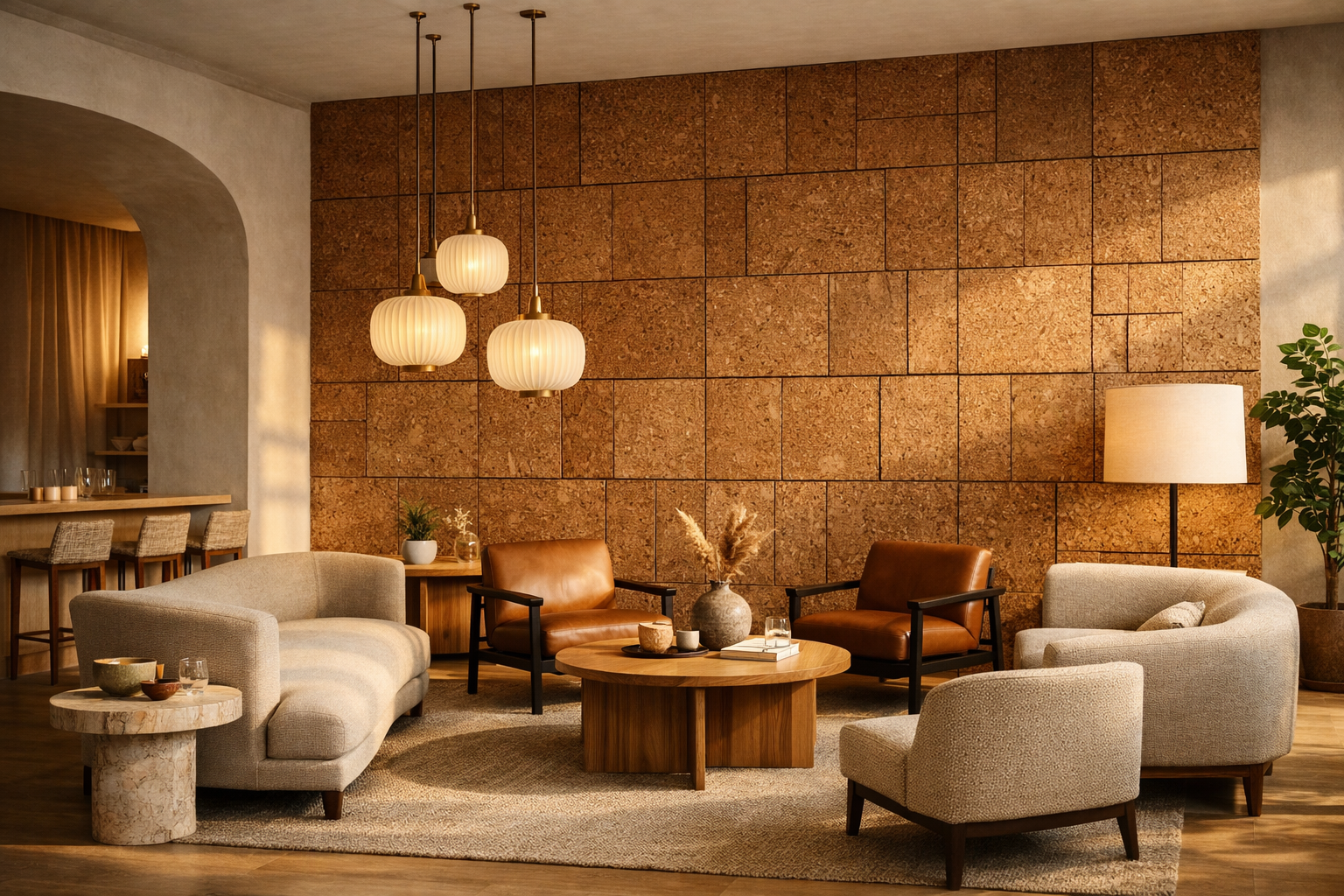 Sophisticated Accent Walls with 3D Cork: Texture, Warmth, Calm