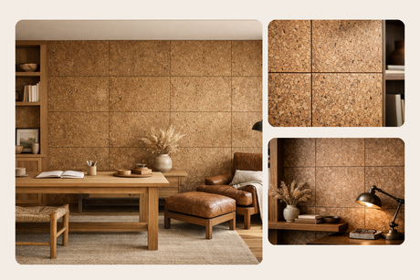 Layered Rustic Charm with Textured Cork Walls