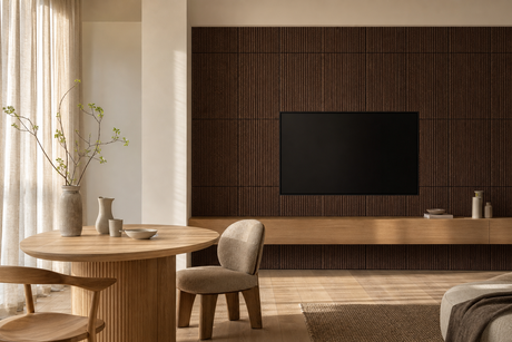 Designing a Calm TV Wall with Textured Cork Cladding