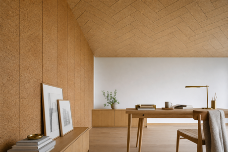 8 Designer Ideas for Cork Board-Inspired Ceiling Tiles