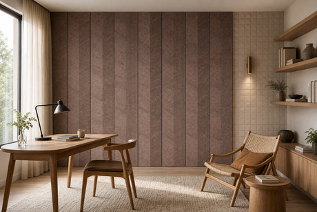 Modern Wall Design Ideas with Textured Cork Panels and 3D Tiles