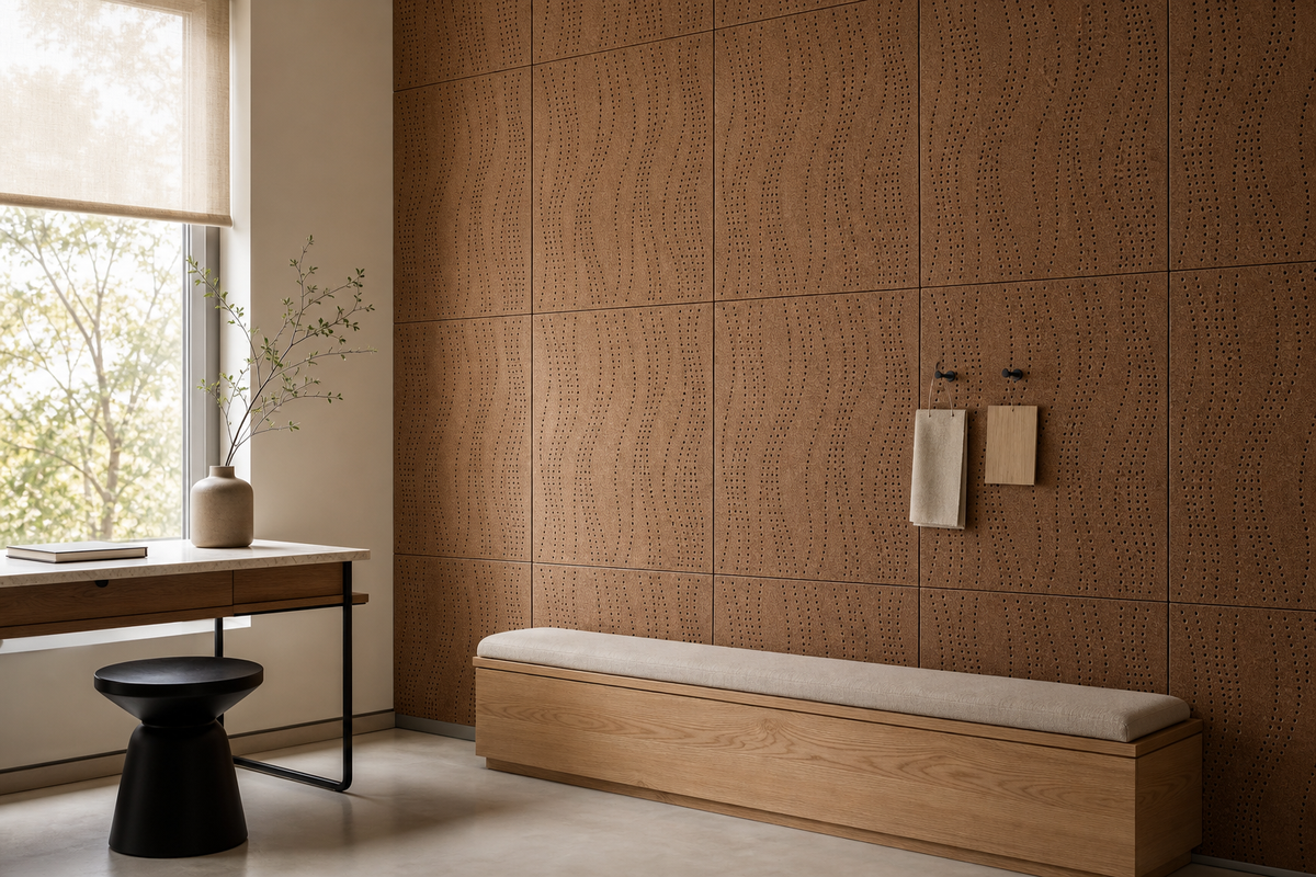 Designing a Refined Cork Board With Holes Wall for Workspaces