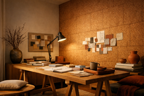 Cork Board Wall Background Ideas for Calm Offices and Nooks