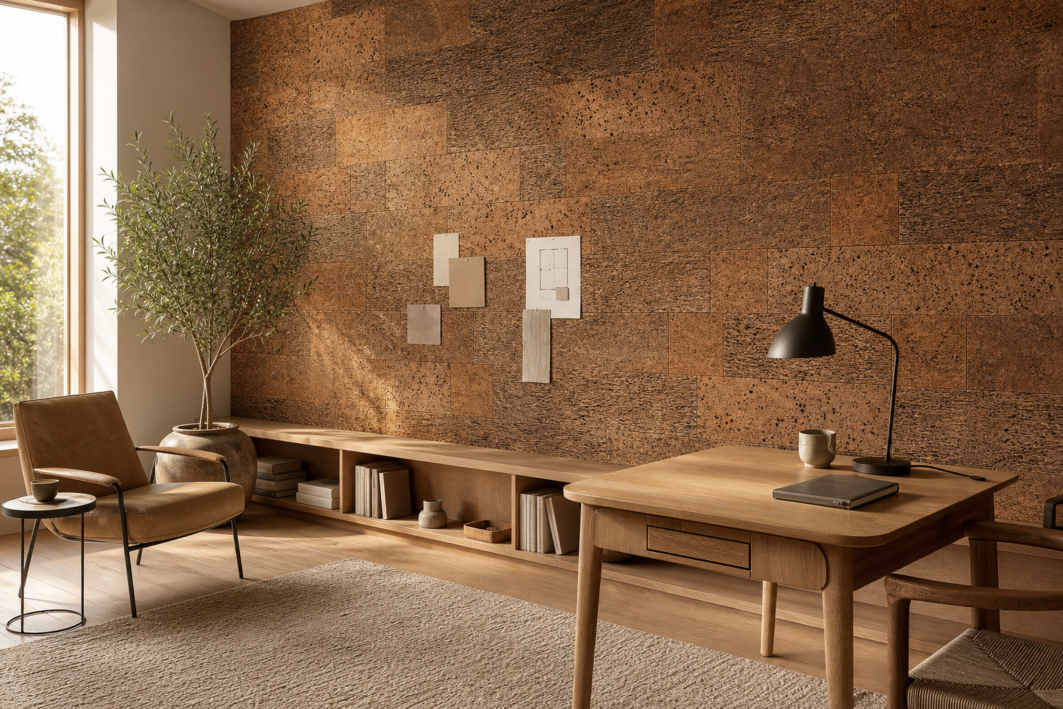 How to Create a Long, Seamless Cork Pinboard Wall