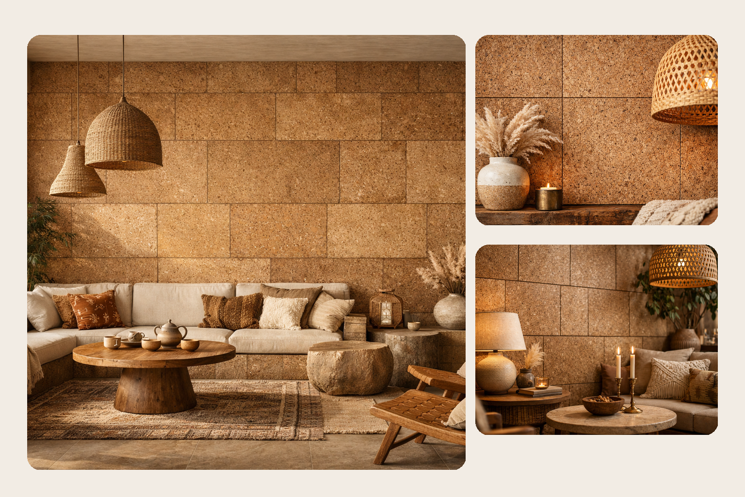 Bohemian Vibes: Layered Cork Walls for Warm, Relaxed Rooms