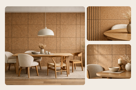 Cork Wall Strips: 8 Linear Ideas for Warm Minimal Rooms