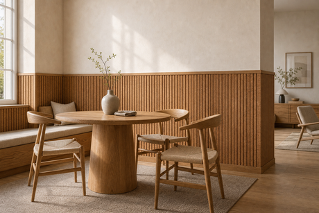 Half Slat Wall Living Room: A Cork-Textured Guide