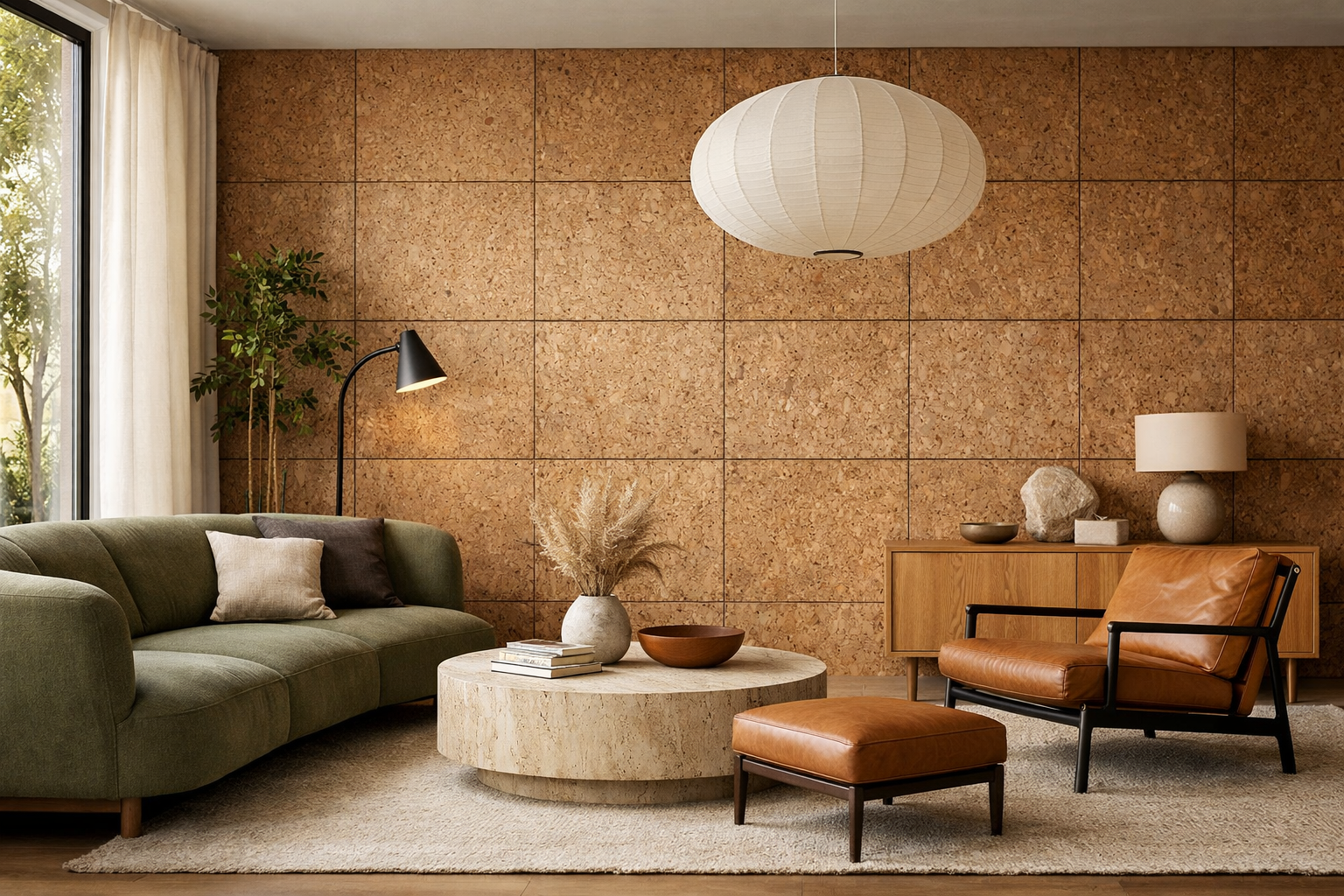 9 Wall Cladding Ideas with Textured Cork for Calm Interiors