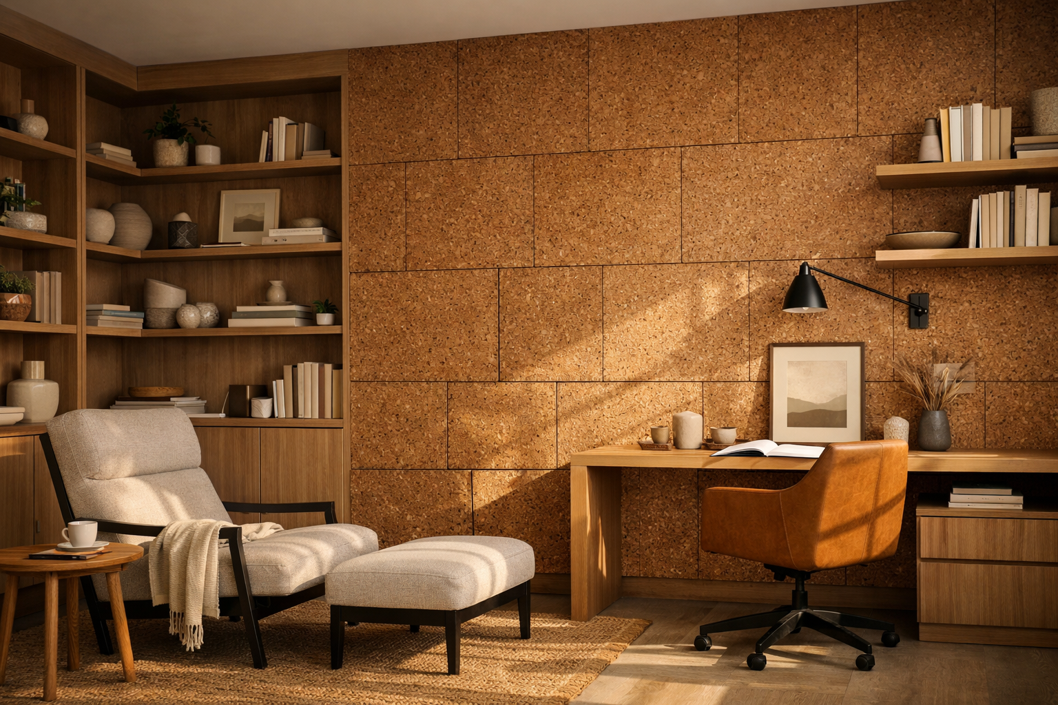 Cork Wall Cladding Designs: Depth, Warmth, and Quietude