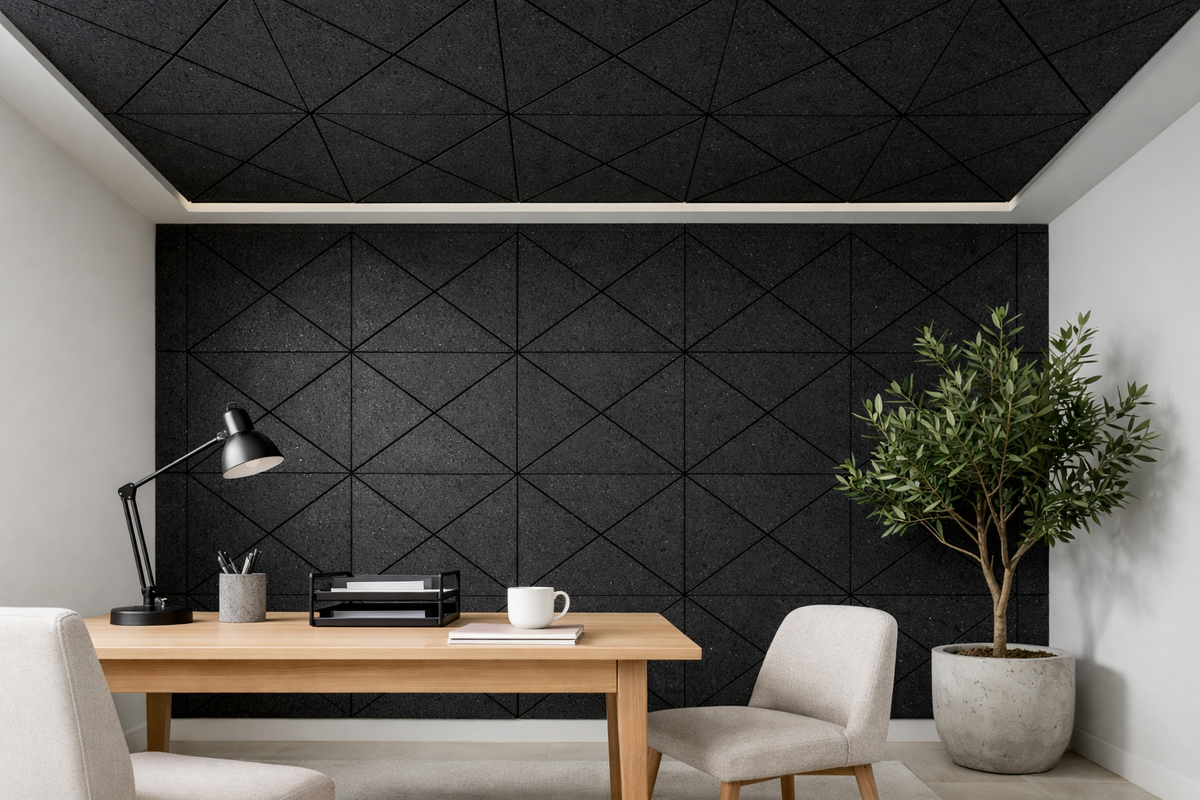 8 Designer Ideas for Cork Board-Inspired Ceiling Tiles