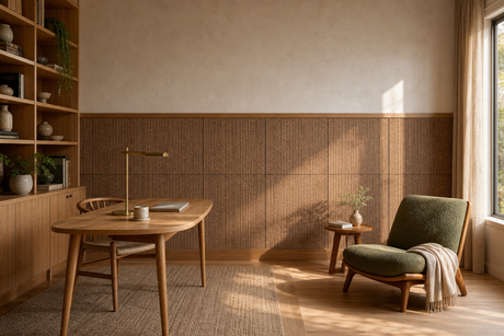 Half-Wall Molding, Reimagined with Cork Texture