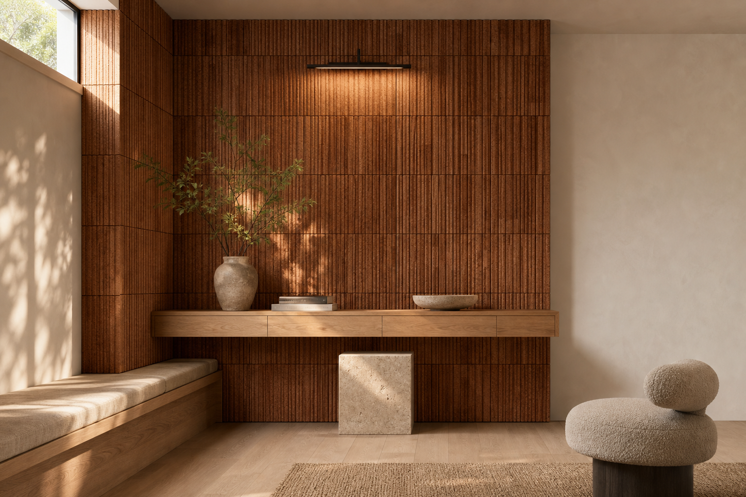 9 Wall Panels Ideas with 3D Cork for Calm, Textured Rooms