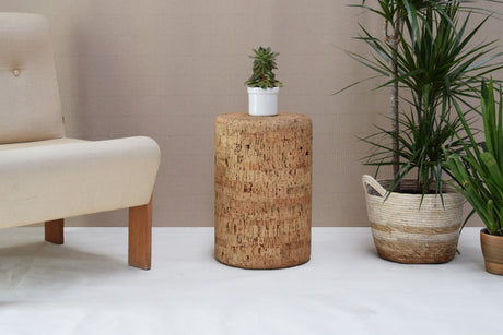Solid Cork Barrel Stool: Handcrafted Portuguese Cork