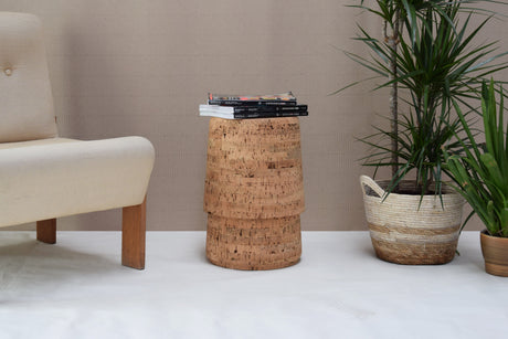 Solid Cork Bell Stool: Quiet Elegance in Natural Design