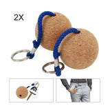 Floating Cork Ball Keychains — Set of 2