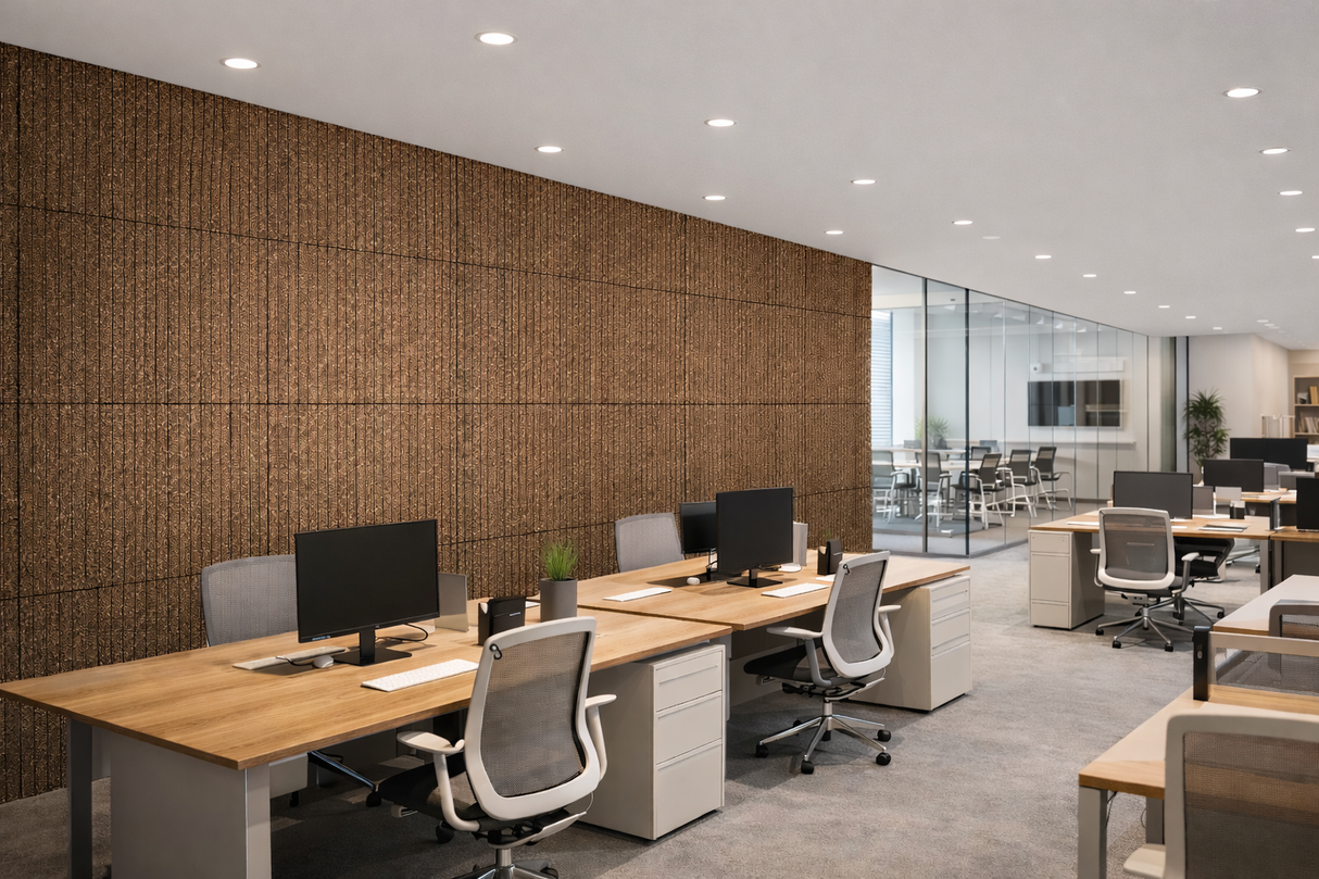 Stripes - Cork Panels in Natural Black Color