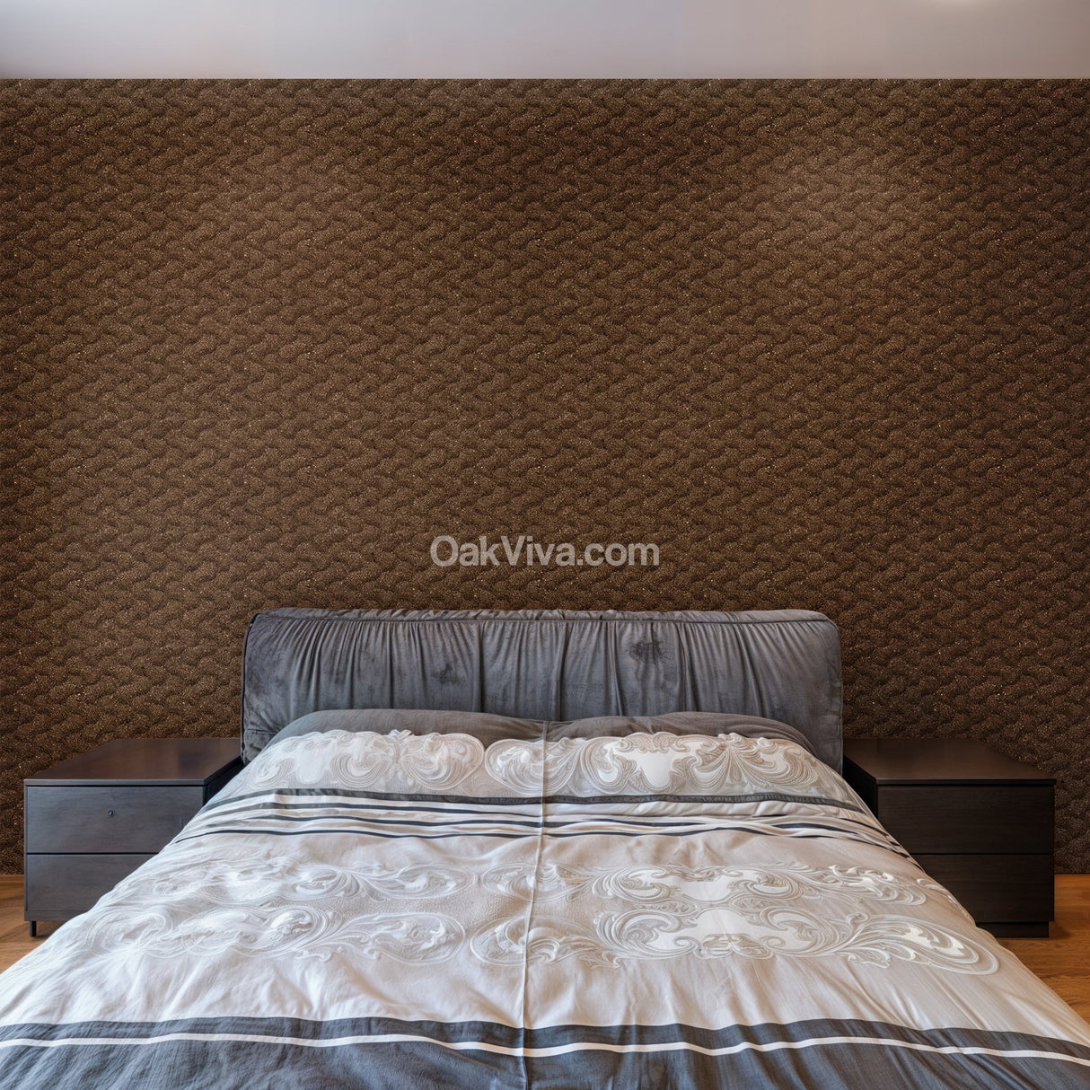 Dreamy Clouds - Cork Wall Panels in Natural Black Color