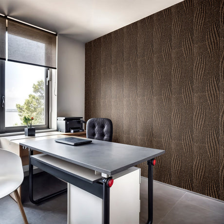 Grace - 3D Cork Wall Tiles in Natural Black Color