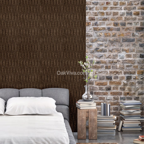 Meadows - 3D Cork Tiles in Natural Black Color