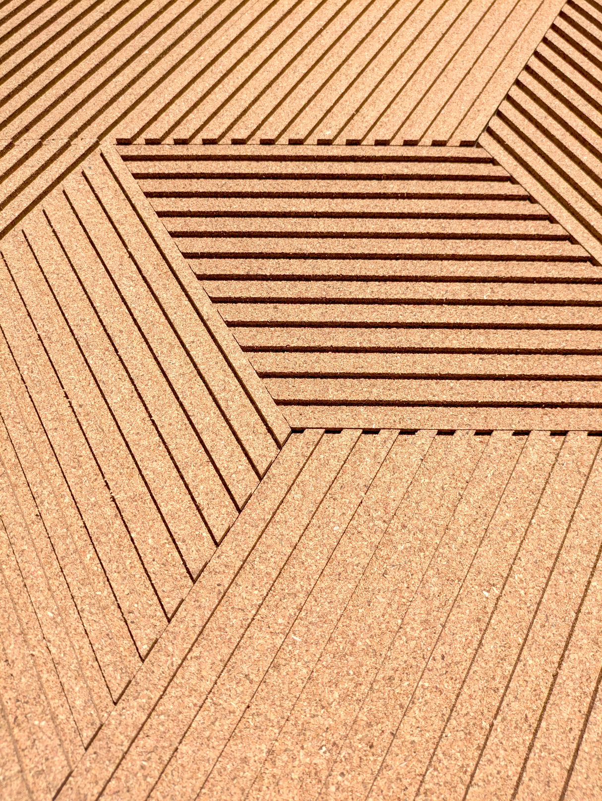 Stripe Rhombus - 12 Cork Tiles Box