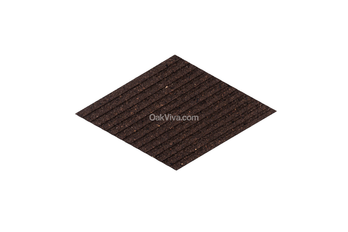 Stripe Rhombus in Natural Black - 12 Tiles Box