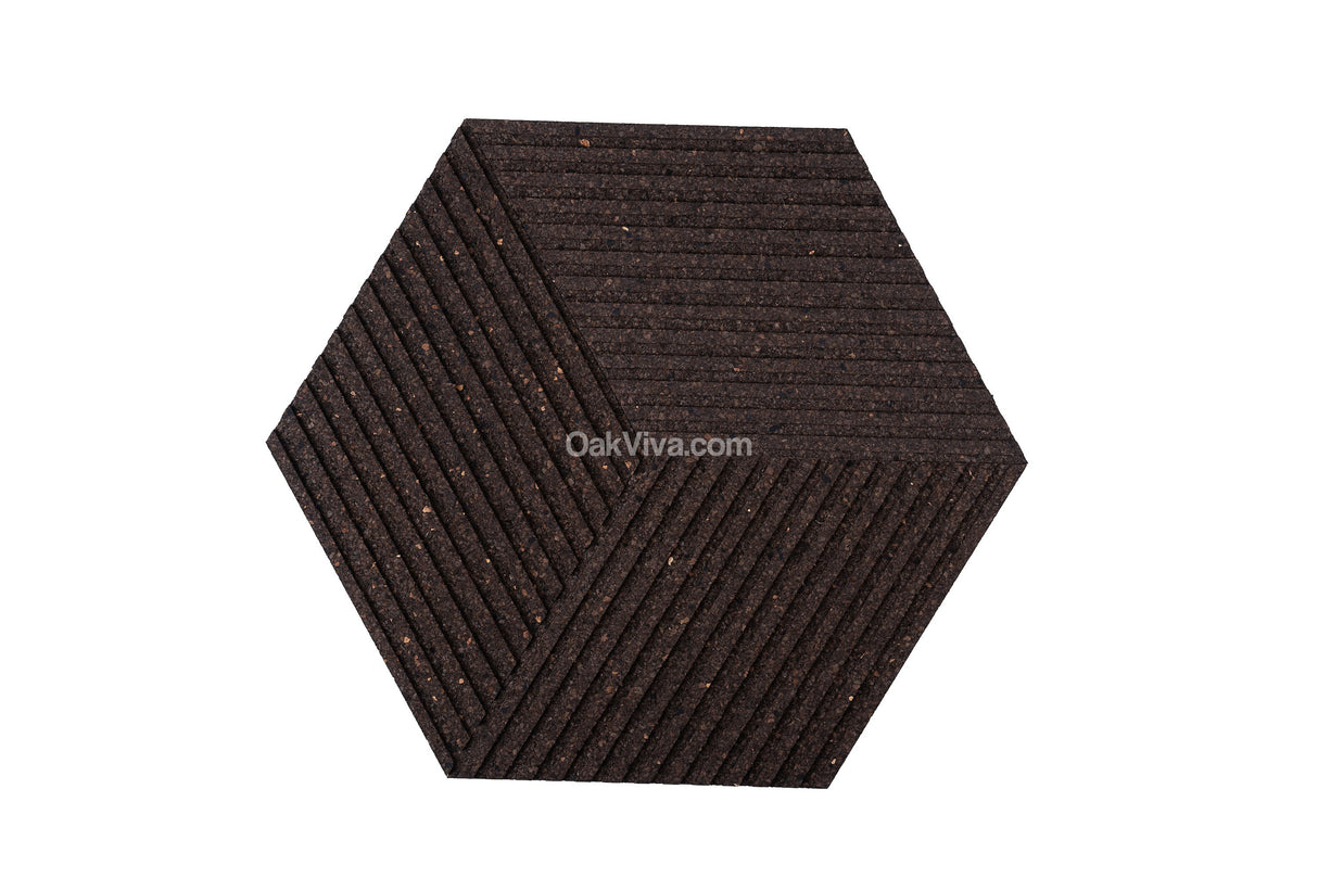 Stripe Rhombus in Natural Black - 12 Tiles Box