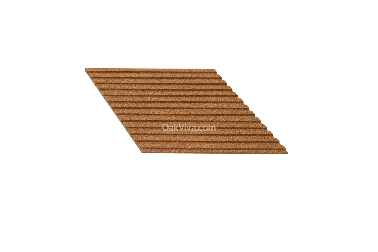 Stripe Rhombus Cork Tiles - 6 Tiles Box