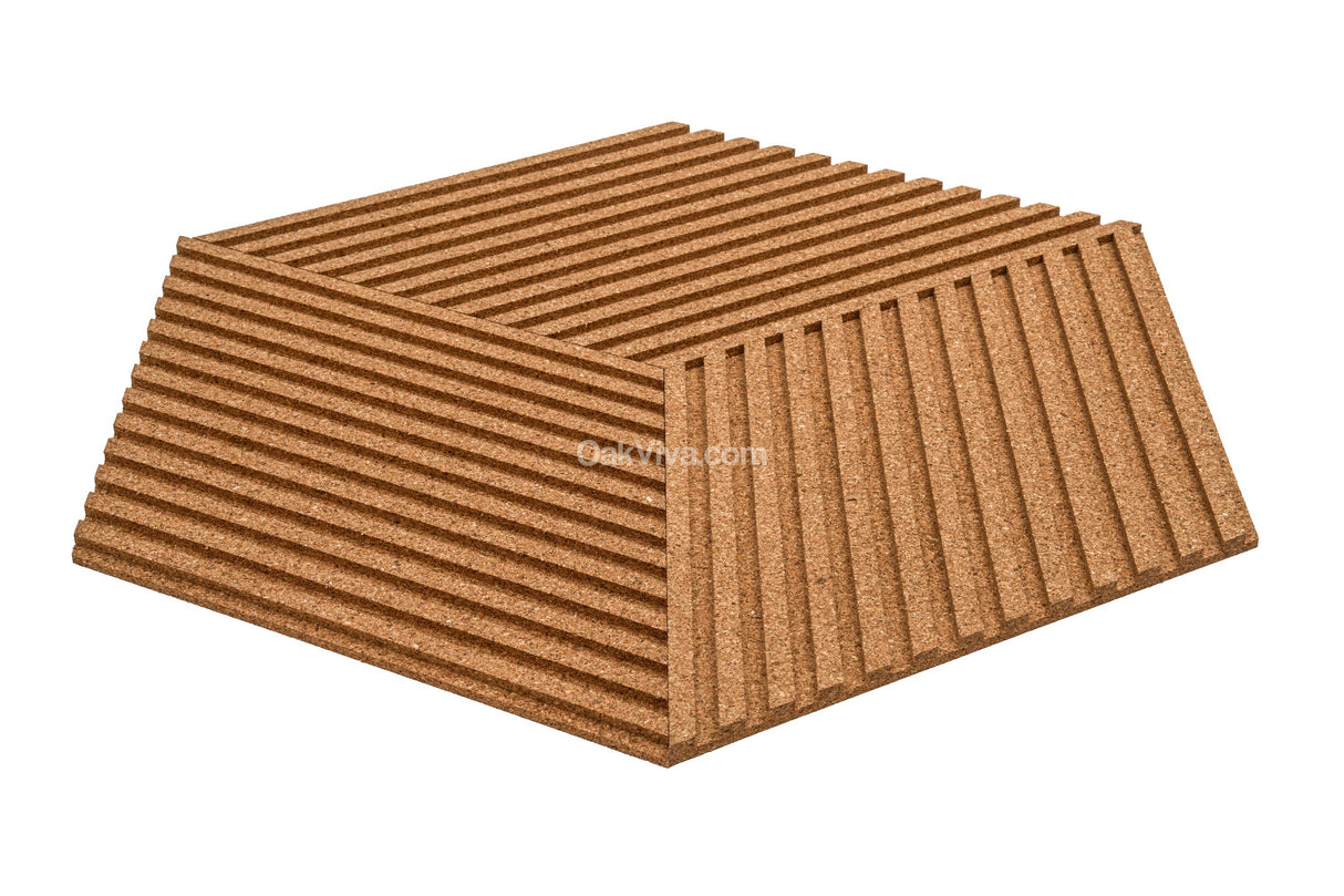 Stripe Rhombus - 12 Cork Tiles Box