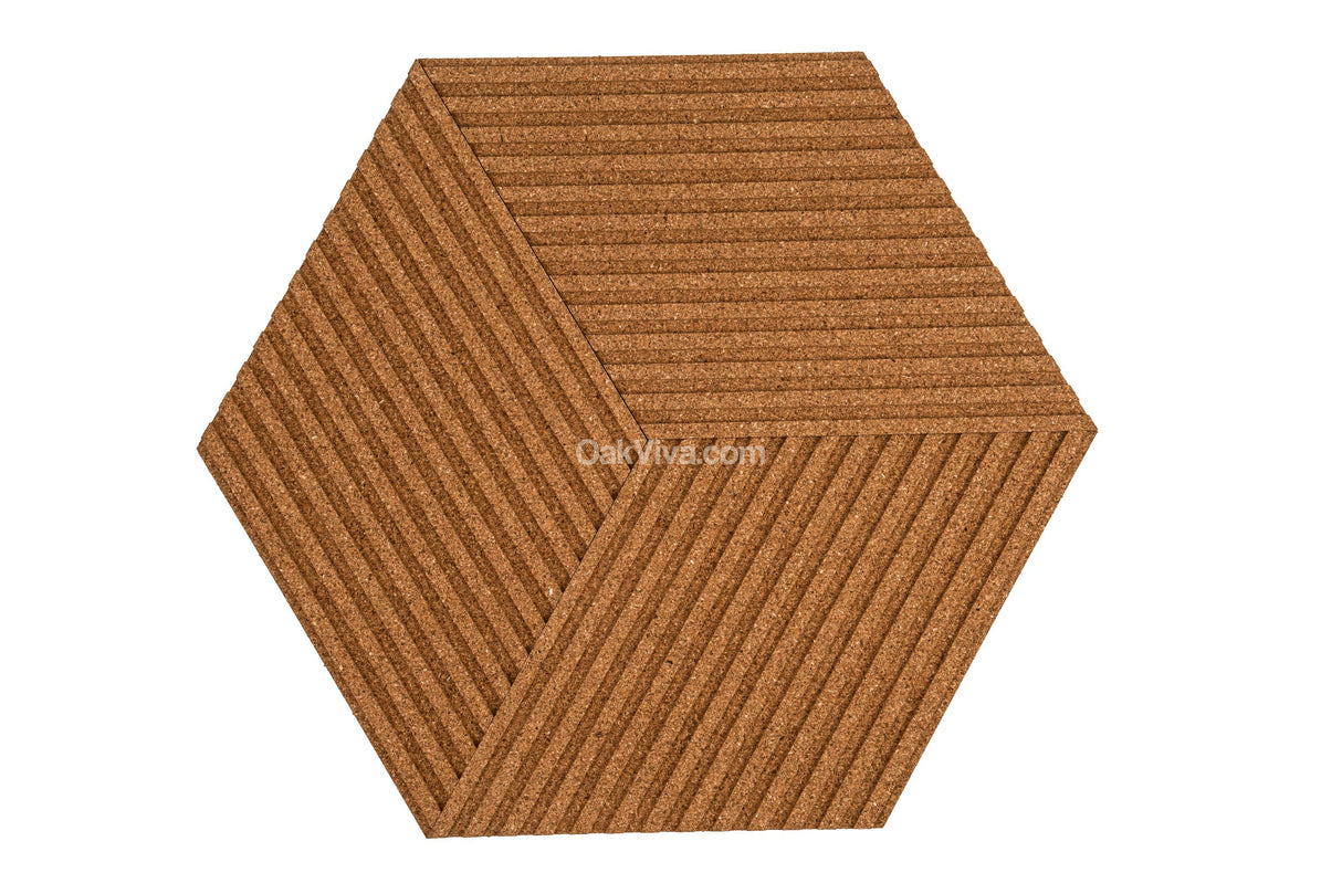 Stripe Rhombus Cork Tiles - 6 Tiles Box