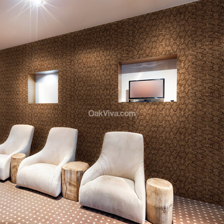 Rumba - 3D Cork Wall Tiles in Natural Black Color