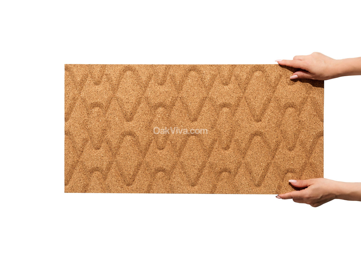 Rumba - 3D Cork Wall Tiles in Natural Color