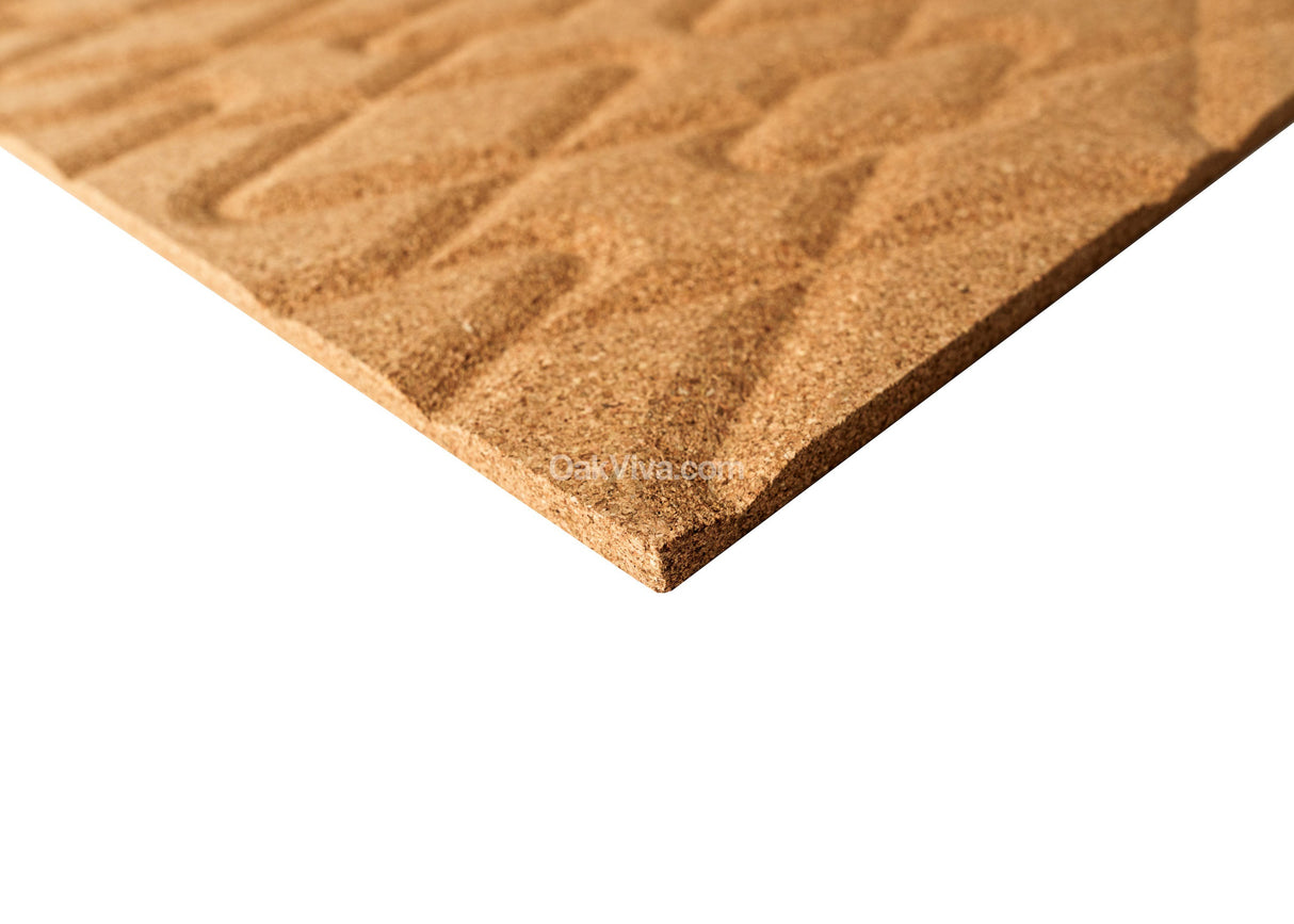 Rumba - 3D Cork Wall Tiles in Natural Color