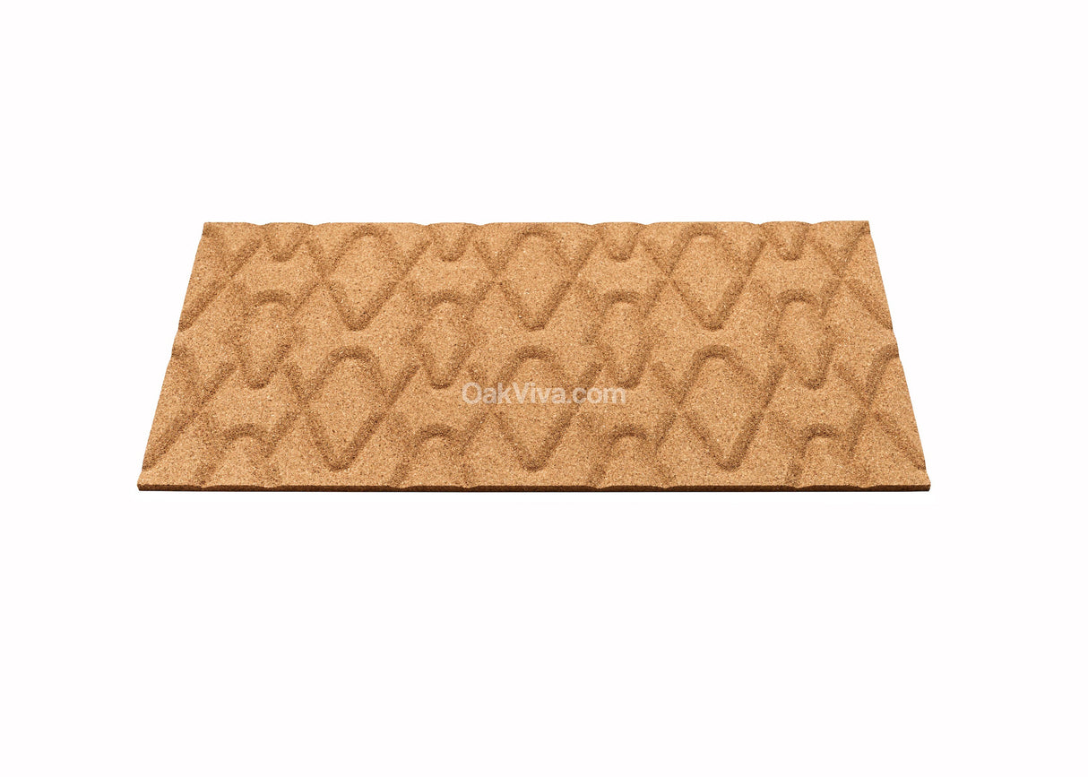 Rumba - 3D Cork Wall Tiles in Natural Color